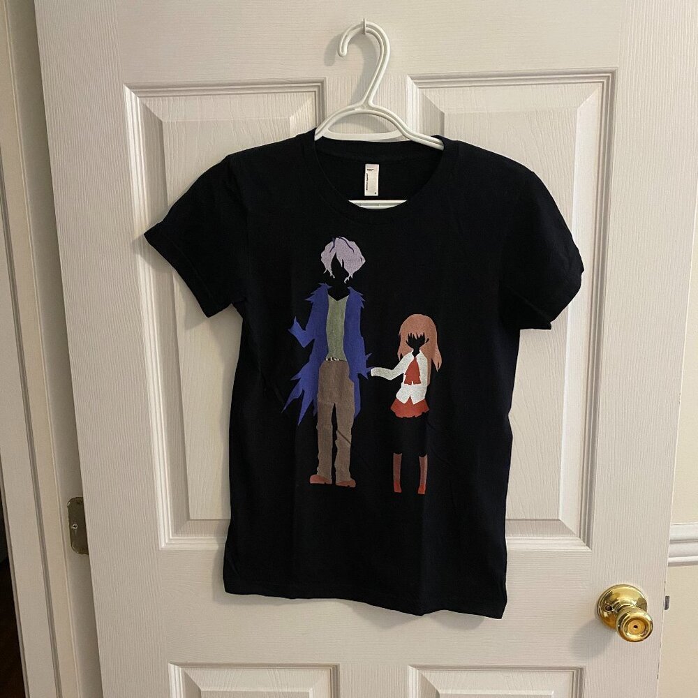 AMERICAN APPAREL Short Sleeve Black T Shirt with Image from Video Game IB Size M